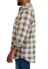 Big & Tall Long Sleeve Plaid Stretch Flannel Shirt