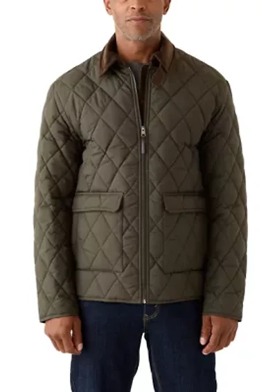 Men's Quilted Jacket with Cord Collar