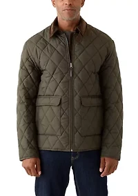 Men's Quilted Jacket with Cord Collar