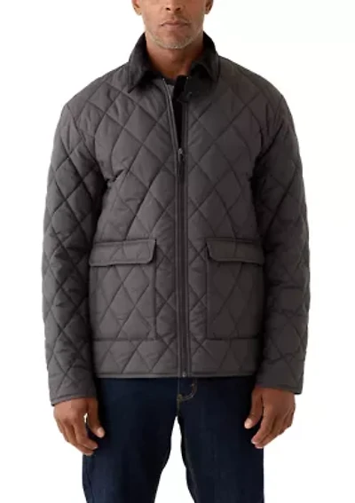 Men's Quilted Jacket with Cord Collar