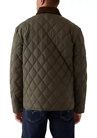 Men's Quilted Jacket with Cord Collar