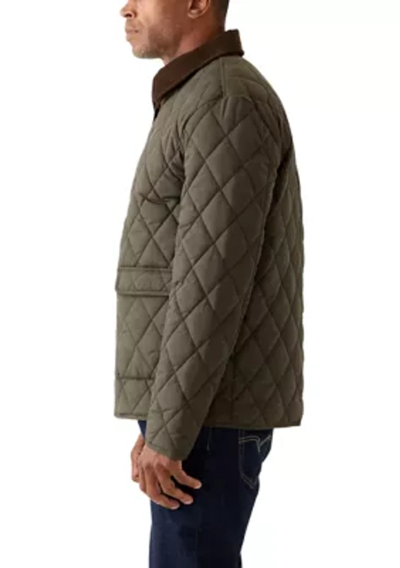 Men's Quilted Jacket with Cord Collar