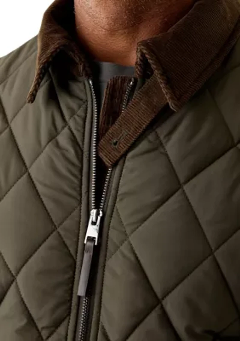 Men's Quilted Jacket with Cord Collar
