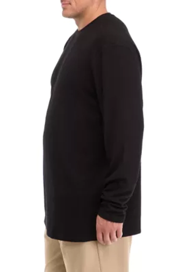 Big & Tall Long Sleeve Textured Knit Top