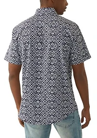 Men's Tribal Printed Tech Woven Button Down Shirt