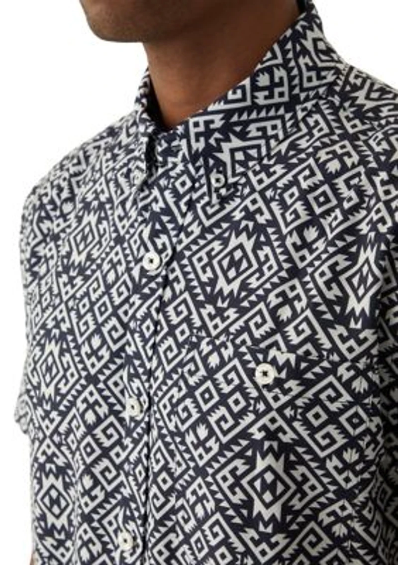 Men's Tribal Printed Tech Woven Button Down Shirt