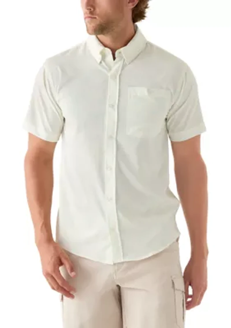 Men's Short Sleeve Printed Button Down Woven Shirt