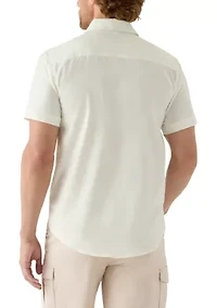 Men's Short Sleeve Printed Button Down Woven Shirt
