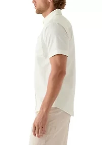 Men's Short Sleeve Printed Button Down Woven Shirt