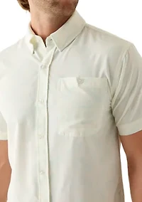 Men's Short Sleeve Printed Button Down Woven Shirt