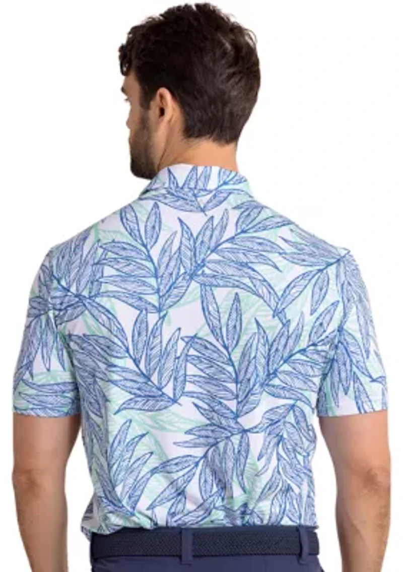 Driver Blue Palms Printed Polo Shirt