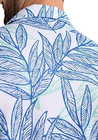 Driver Blue Palms Printed Polo Shirt