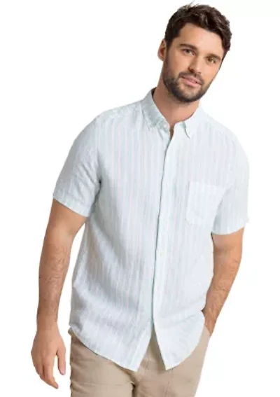Striped Linen Button Down Shirt
