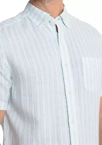 Striped Linen Button Down Shirt