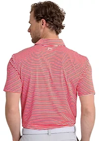 Short Sleeve Driver Caravel Stripe Polo Shirt