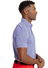 Short Sleeve Driver Caravel Stripe Polo Shirt