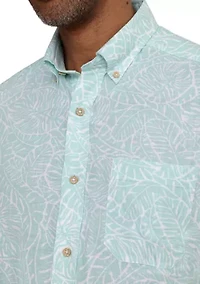 Men's Beach Palm Short Sleeve Sport Shirt
