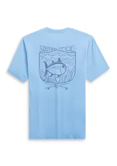 Short Sleeve Swimming Fish Graphic T-Shirt