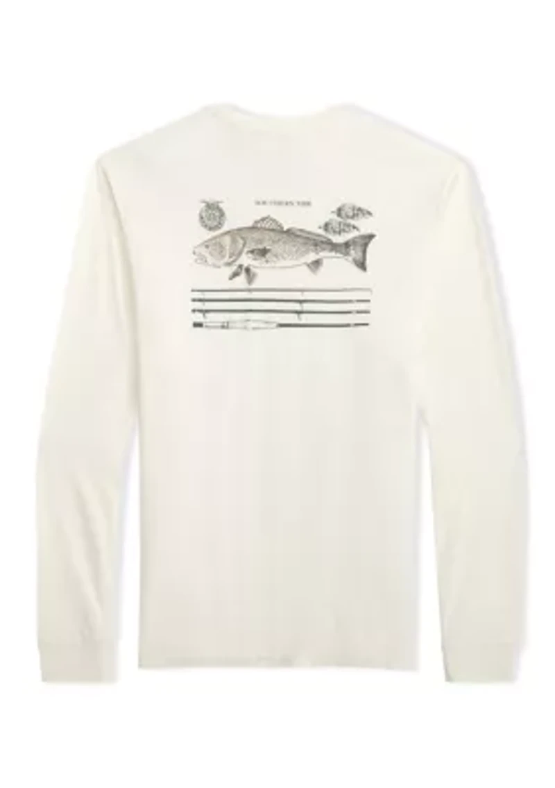 Men's Redfish Rod Long Sleeve Graphic T-Shirt