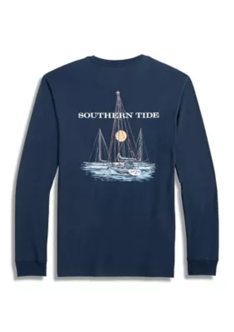 Men's Long Sleeve Sailboat Lights T-Shirt