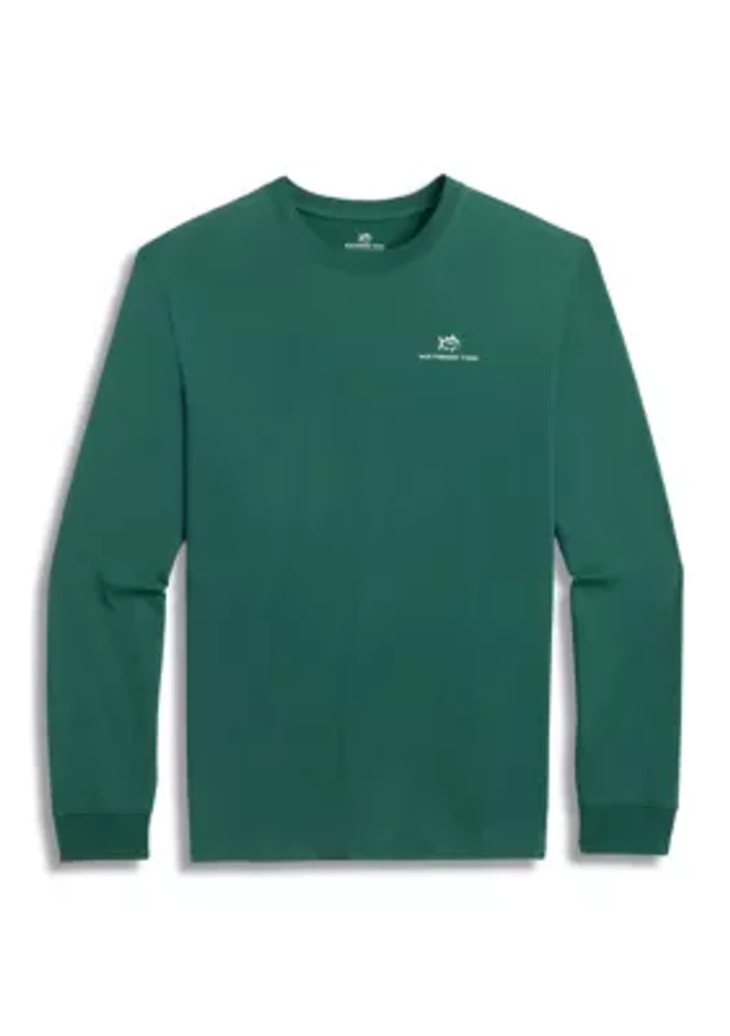 Men's Long Sleeve Club Car Santa Graphic T-Shirt