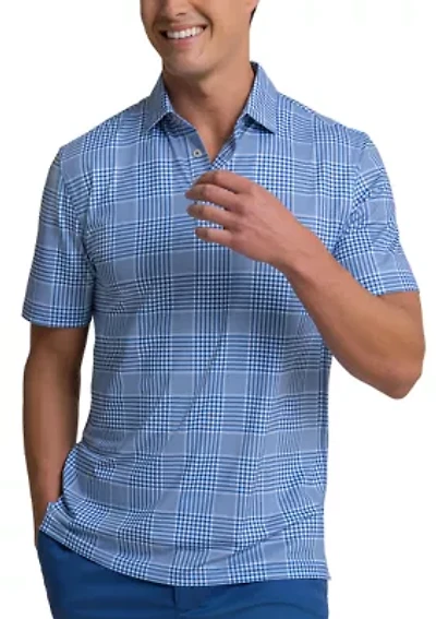 Men's Driver Coral Key Plaid Polo Shirt