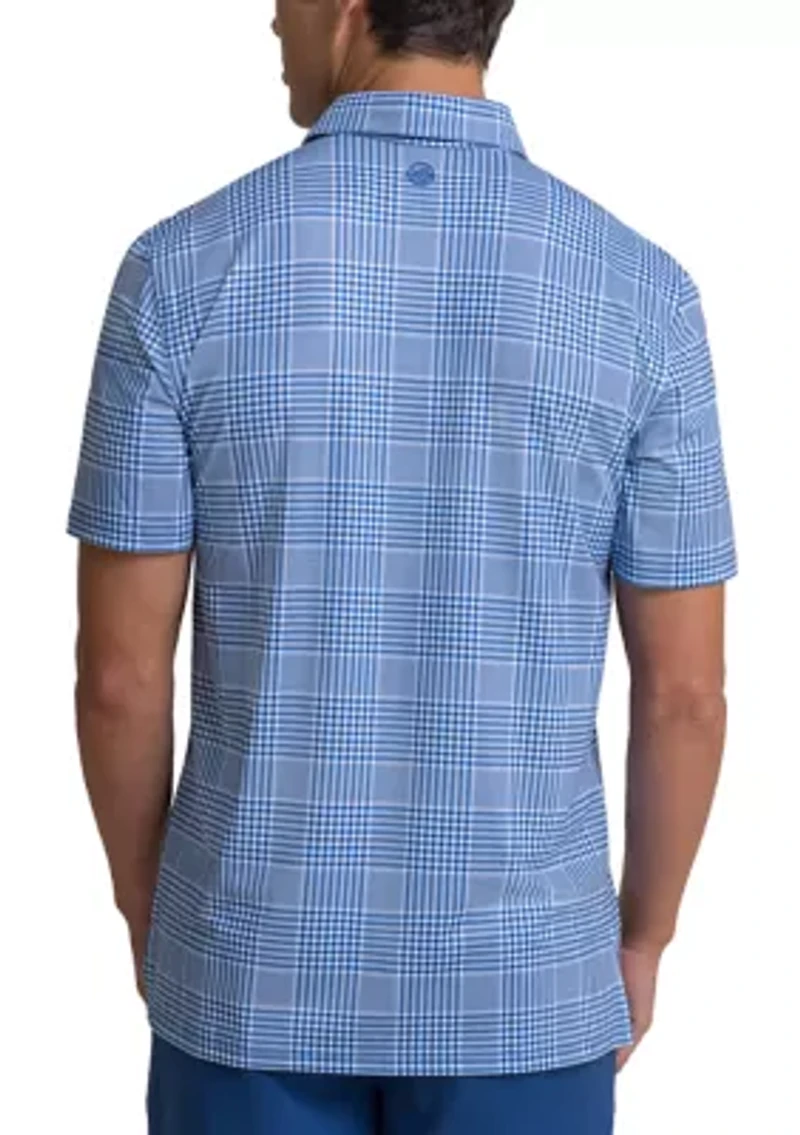 Men's Driver Coral Key Plaid Polo Shirt