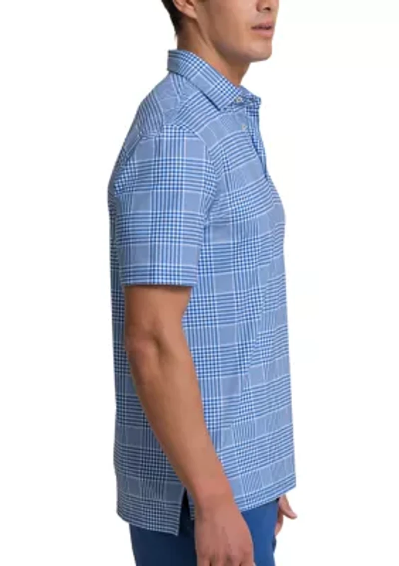 Men's Driver Coral Key Plaid Polo Shirt