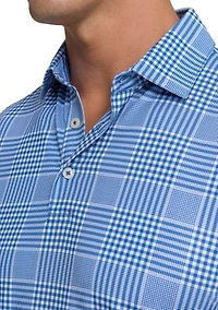 Men's Driver Coral Key Plaid Polo Shirt