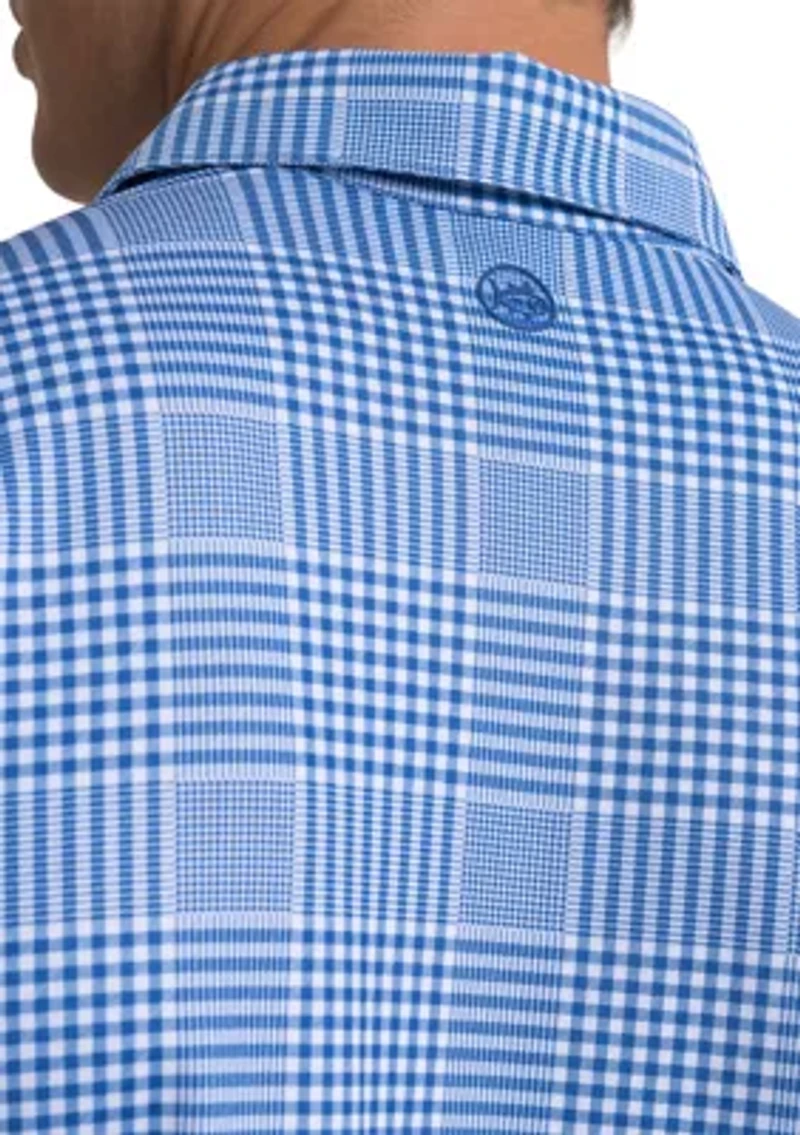 Men's Driver Coral Key Plaid Polo Shirt