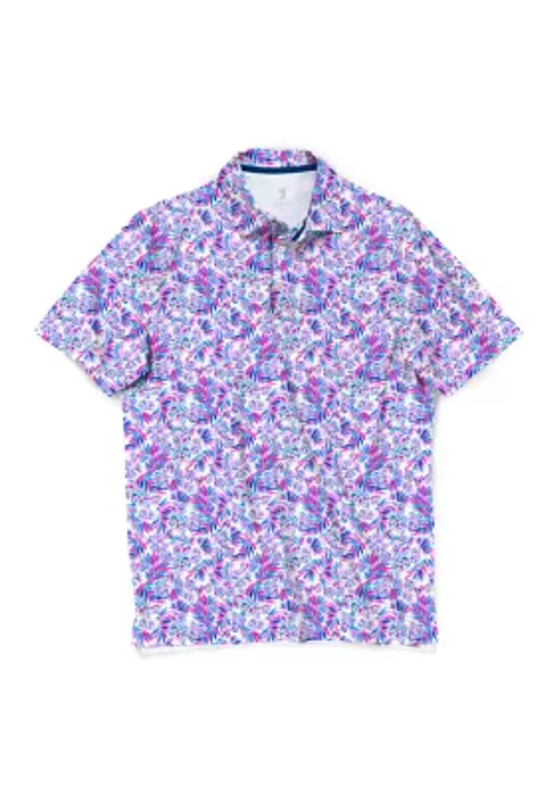Men's Shell Tropics Printed Polo Shirt