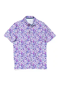 Men's Shell Tropics Printed Polo Shirt