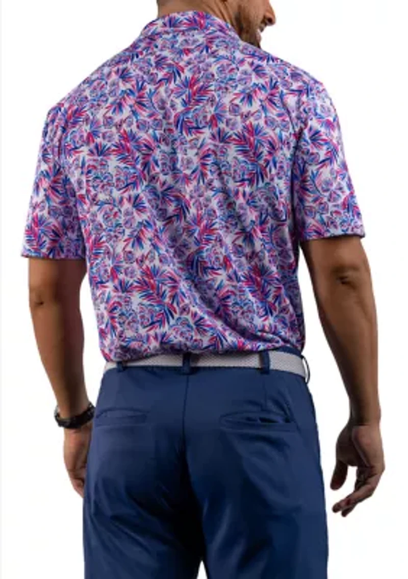 Men's Shell Tropics Printed Polo Shirt