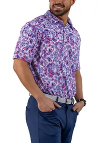 Men's Shell Tropics Printed Polo Shirt