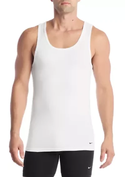Men's Essential Cotton Stretch 2-Pack Ribbed Tanks