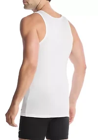 Men's Essential Cotton Stretch 2-Pack Ribbed Tanks