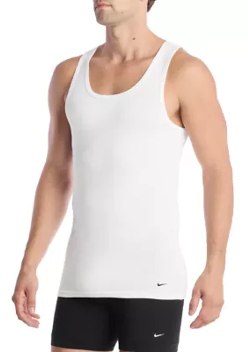 Men's Essential Cotton Stretch 2-Pack Ribbed Tanks
