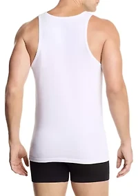 Men's All Day Cotton Stretch 2-Pack Ribbed Tank Tops