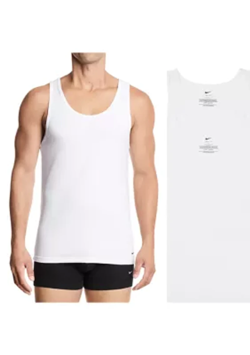 Men's All Day Cotton Stretch 2-Pack Ribbed Tank Tops