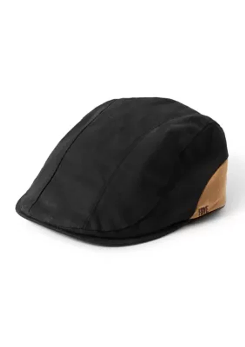 Waxed Cotton Flat Driver Newsboy Cap