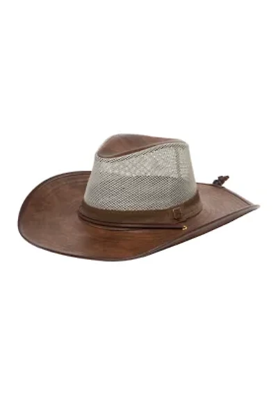 Faux Leather Cowboy Hat