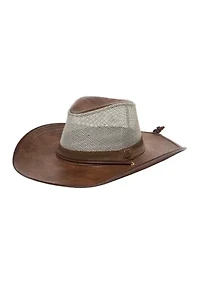 Faux Leather Cowboy Hat