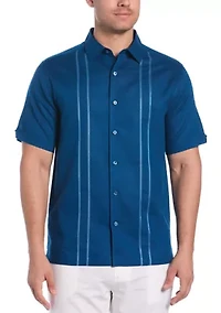 Men's Short Sleeve Panel Embroidered Shirt
