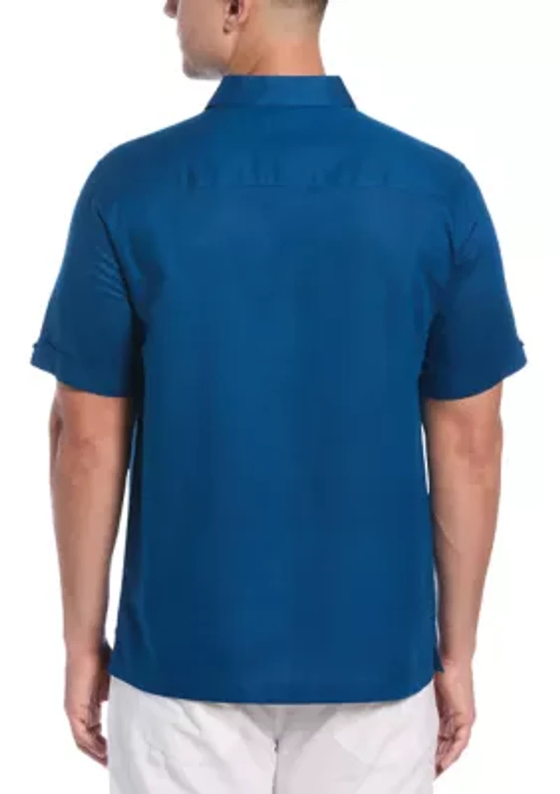 Men's Short Sleeve Panel Embroidered Shirt