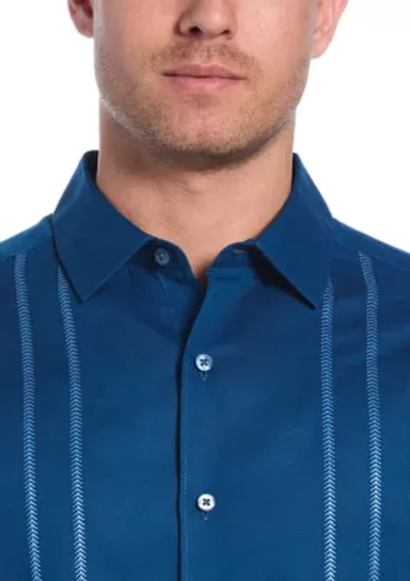 Men's Short Sleeve Panel Embroidered Shirt