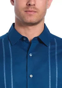 Men's Short Sleeve Panel Embroidered Shirt