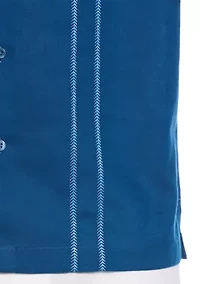 Men's Short Sleeve Panel Embroidered Shirt