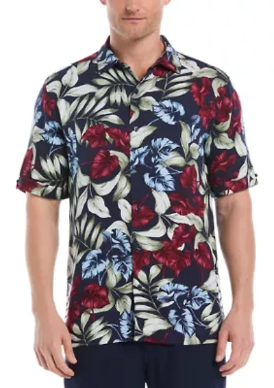 Men's Short Sleeve Floral Button Down Shirt