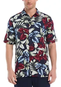 Men's Short Sleeve Floral Button Down Shirt