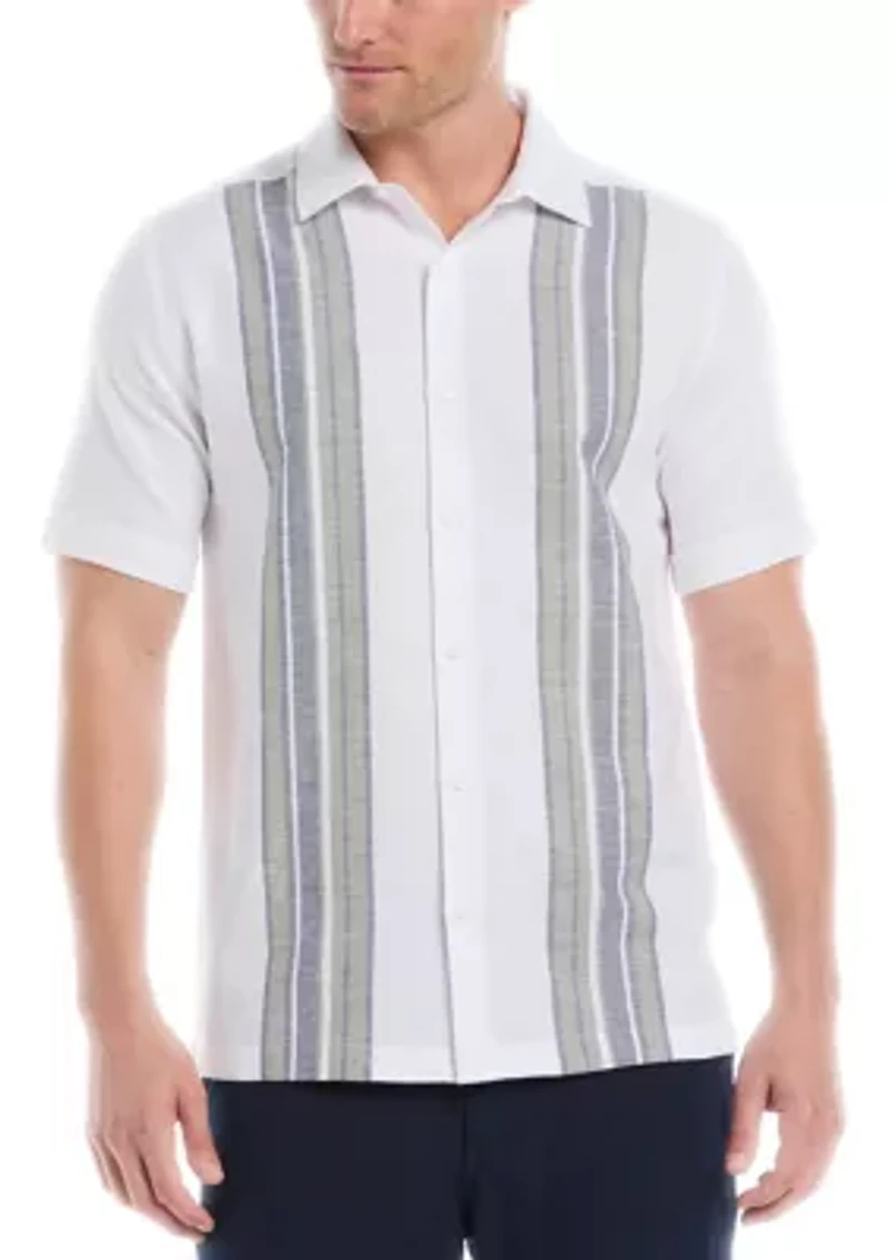 Yarn Dyed Panel Dobby Stripe Shirt